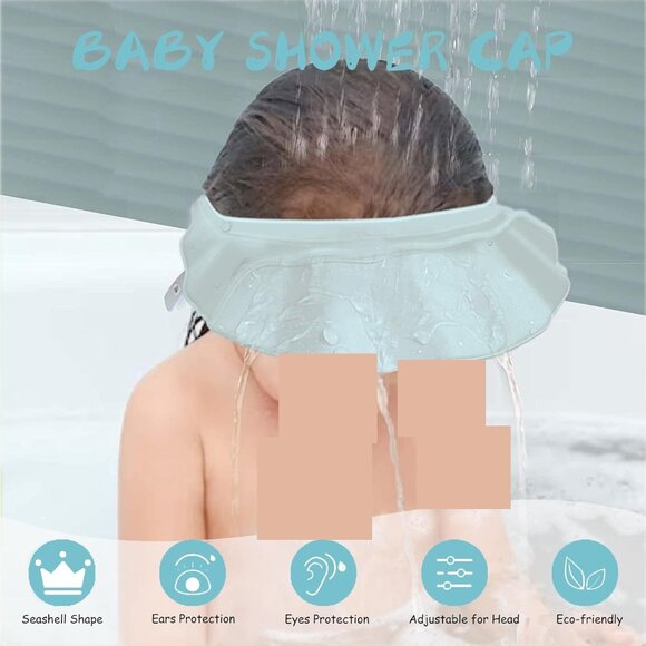 Baby Shower Cap Kids Shower Caps Shield Adjustable Hair Washing Shield - Picture 2 of 4